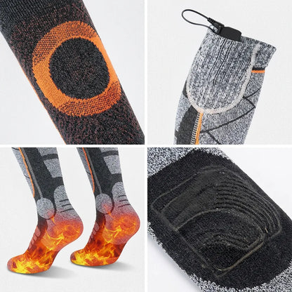 Chaussettes Chauffantes Cozyfeet | Chaussettes thermiques électriques rechargeables, 3 niveaux de chaleur