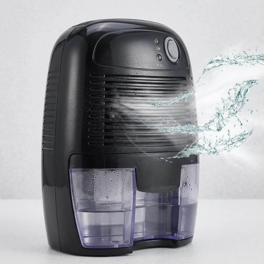 Déshumidificateur Électrique Sécaria | Absorbeur d'humidité compact, réservoir 500 ML, arrêt automatique