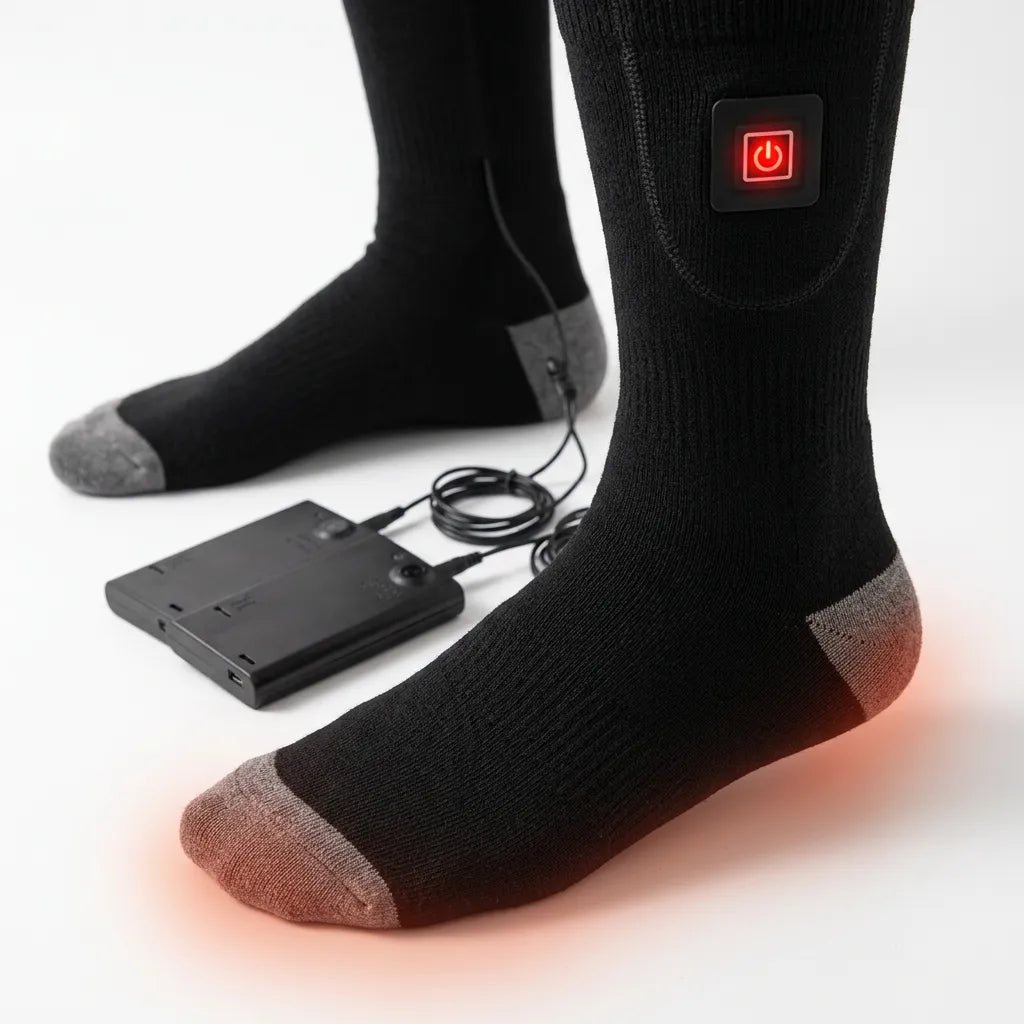 Chaussettes Chauffantes Cozyfeet | Chaussettes thermiques électriques rechargeables avec boîtier batterie