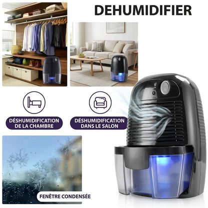 Déshumidificateur Électrique Sécaria | Absorbeur d'humidité compact, réservoir 500 ML, arrêt automatique