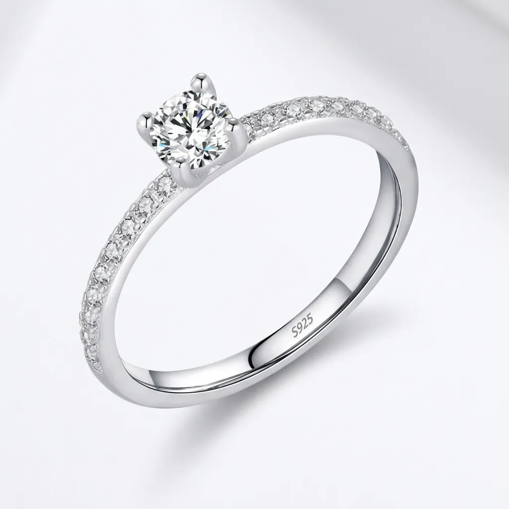 Bague MODIAN Moissanite | Bague pour femme en argent 925, moissanite couleur D certifiée