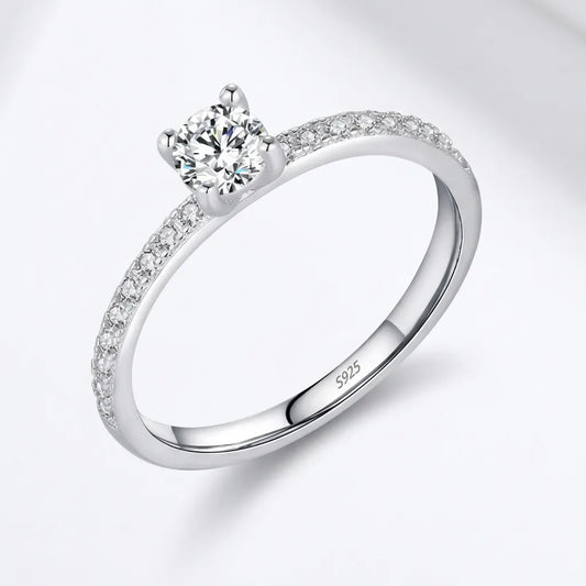 Bague MODIAN Moissanite | Bague pour femme en argent 925, moissanite couleur D certifiée