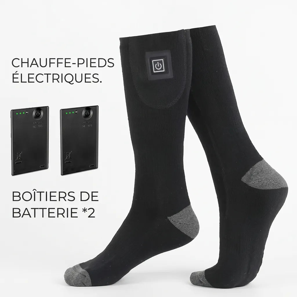 Chaussettes Chauffantes Cozyfeet | Chaussettes thermiques électriques rechargeables avec boîtier batterie