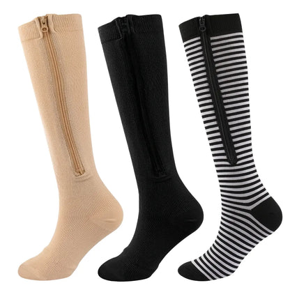 Chaussettes de Compression Flexéo Zip | Bas de compression à fermeture éclair, homme et femme