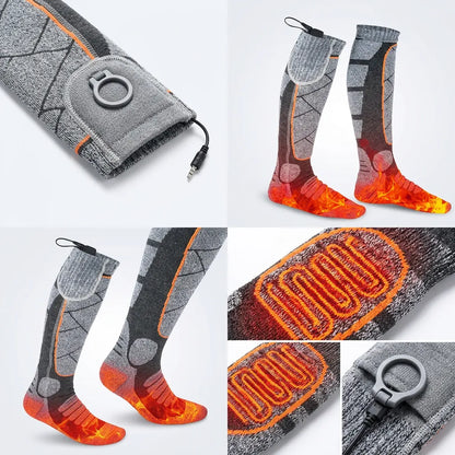 Chaussettes Chauffantes Cozyfeet | Chaussettes thermiques électriques rechargeables, 3 niveaux de chaleur