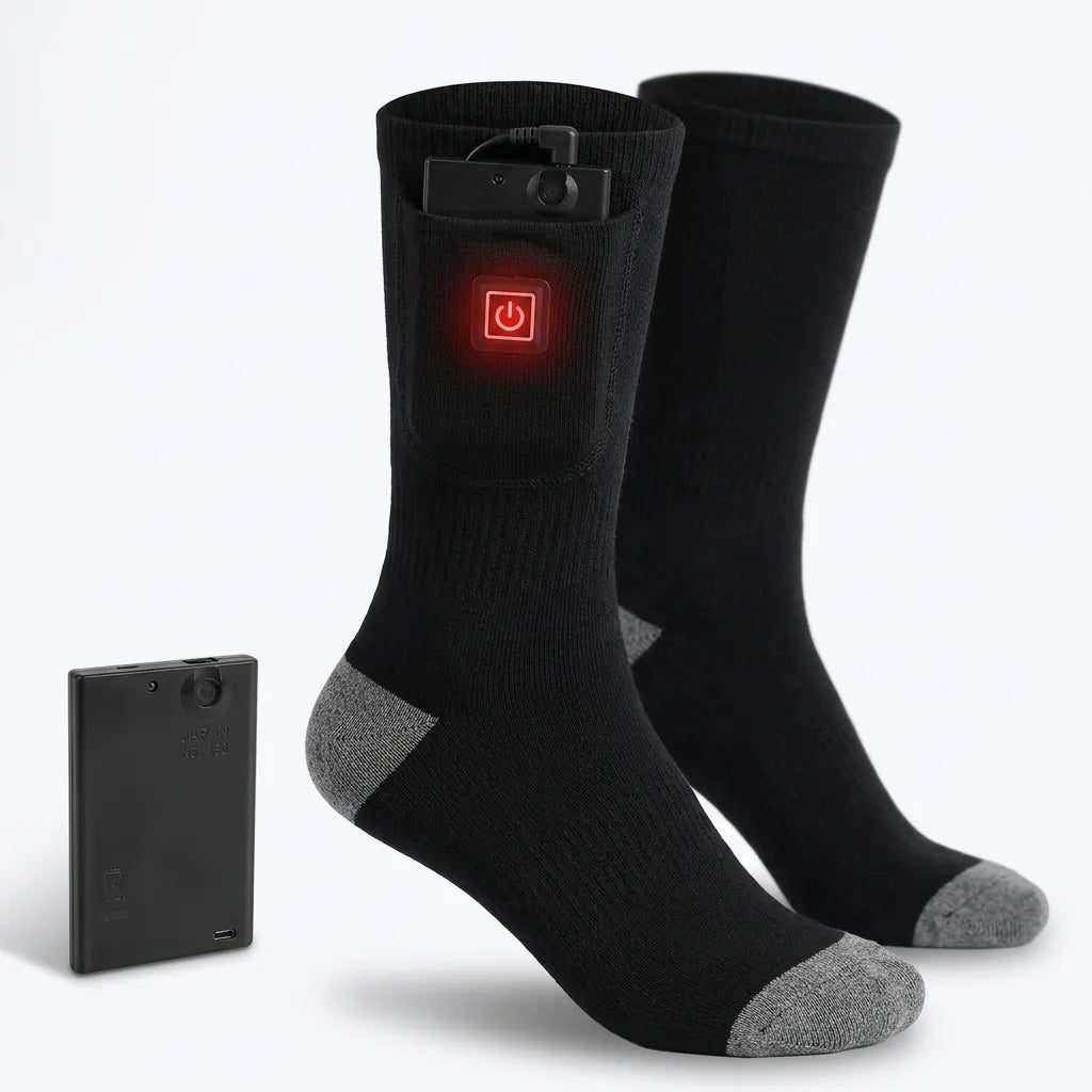 Chaussettes Chauffantes Cozyfeet | Chaussettes thermiques électriques rechargeables avec boîtier batterie