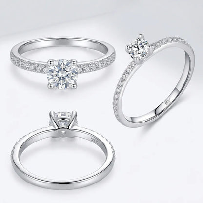 Bague MODIAN Moissanite | Bague pour femme en argent 925, moissanite couleur D certifiée