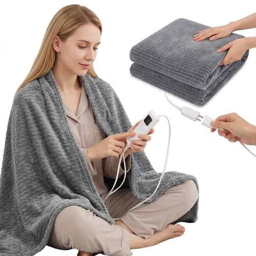 Couverture Chauffante Cocoona | Plaid chauffant électrique en flanelle 9 niveaux, 160 × 130 cm