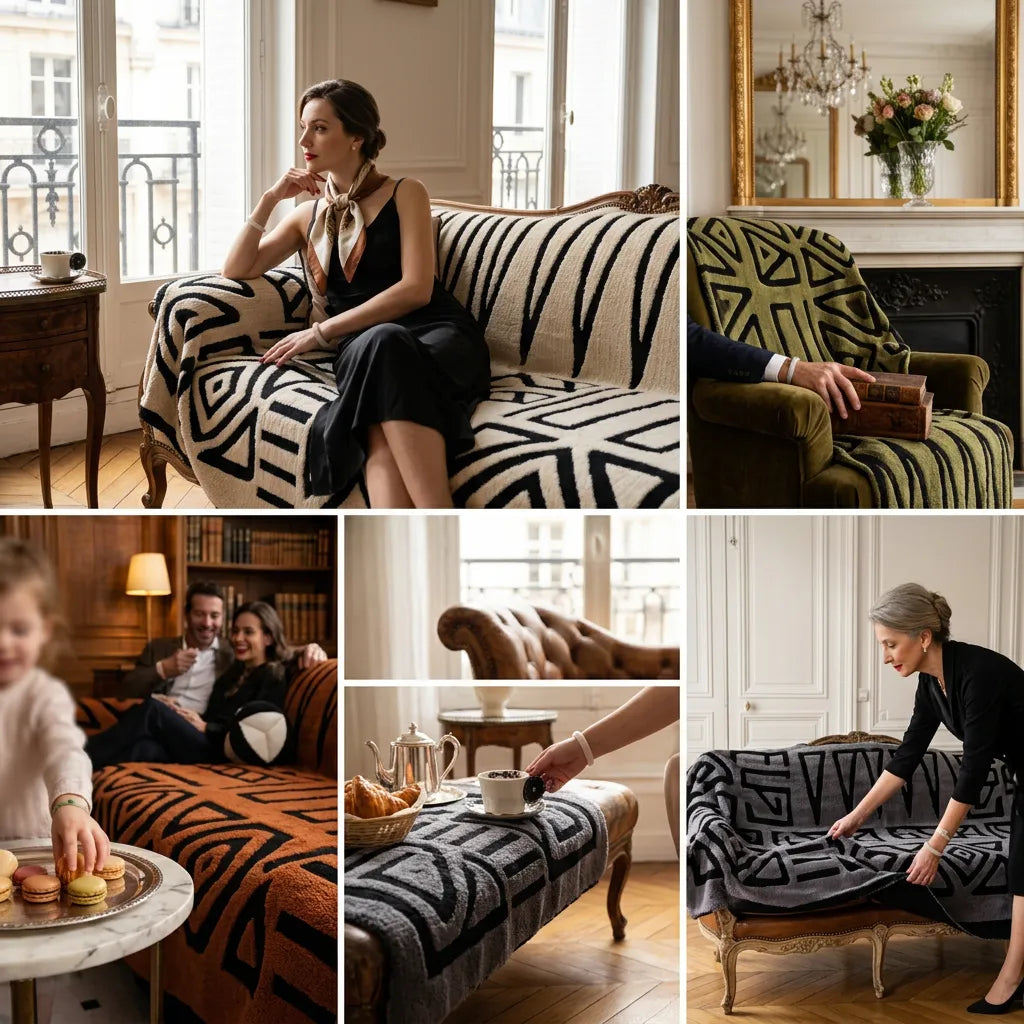 Housse de Canapé Bohéa | Jeté bohème tissé à motif géométrique