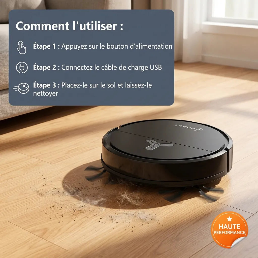 Robot Aspirateur Laveur 3-en-1 | Aspirateur laveur 4000 Pa à navigation intelligente