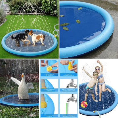 Piscine pour Chien SplashPaws | Tapis aquatique avec jets d’eau rafraîchissants