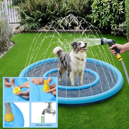 Piscine pour Chien SplashPaws | Tapis aquatique avec jets d’eau rafraîchissants