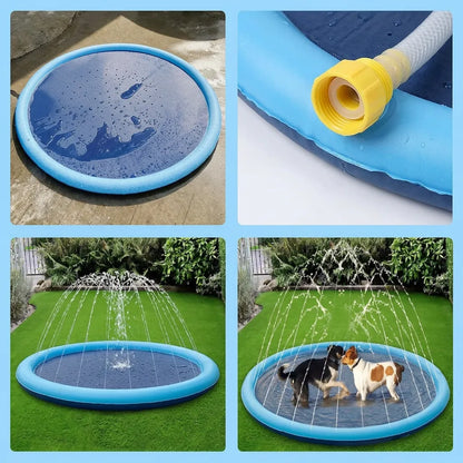 Piscine pour Chien SplashPaws | Tapis aquatique avec jets d’eau rafraîchissants