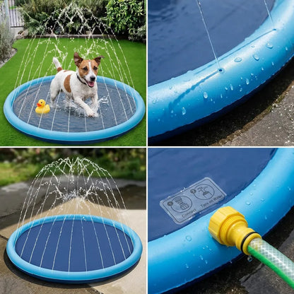 Piscine pour Chien SplashPaws | Tapis aquatique avec jets d’eau rafraîchissants