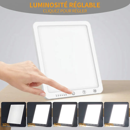 Lampe de Luminothérapie Soléa | Lampe LED portable 10 000 lux, 5 niveaux de luminosité et fonction mémoire