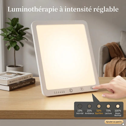 Lampe de Luminothérapie Soléa | Lampe LED portable 10 000 lux, 5 niveaux de luminosité et fonction mémoire