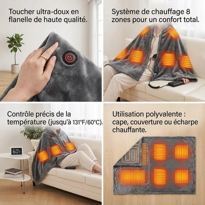 Châle Chauffant Cocoona USB | Couverture chauffante à porter, rechargeable, 3 niveaux de chaleur