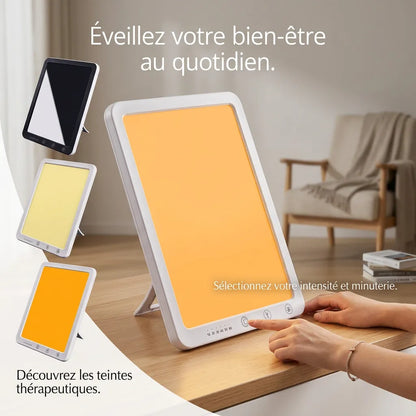Lampe de Luminothérapie Soléa | Lampe LED portable 10 000 lux, 5 niveaux de luminosité et fonction mémoire