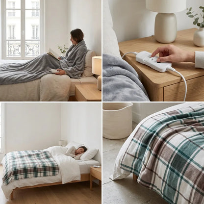 Couverture Chauffante Cocoona | Plaid chauffant de lit épais en peluche à thermostat automatique, 220 V