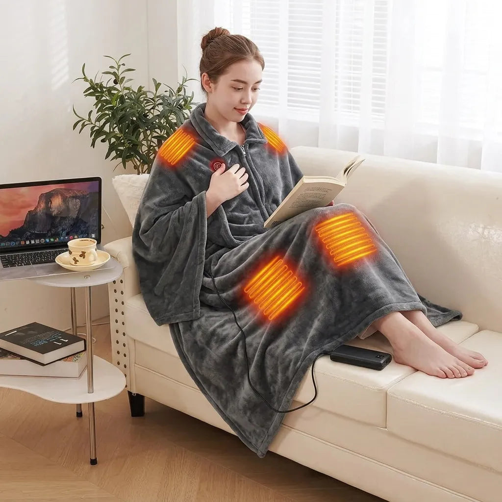Châle Chauffant Cocoona USB | Couverture chauffante à porter, rechargeable, 3 niveaux de chaleur