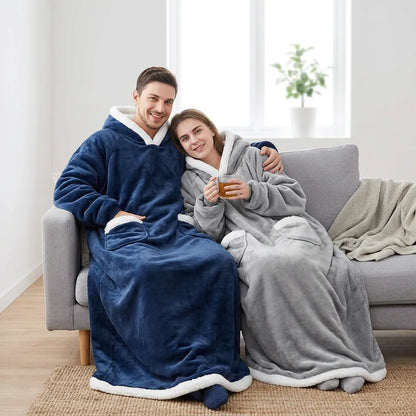 Couverture Sweat Cozya | Plaid polaire à capuche et manches, format géant 180 cm
