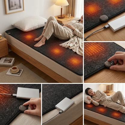 Couverture Chauffante Cocoona USB | Plaid chauffant portable 5V à thermostat 3 niveaux
