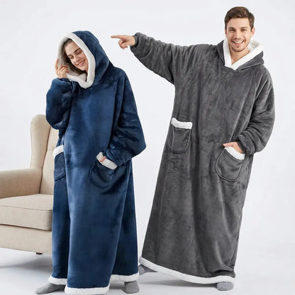 Couverture Sweat Cozya | Plaid polaire à capuche et manches, format géant 180 cm