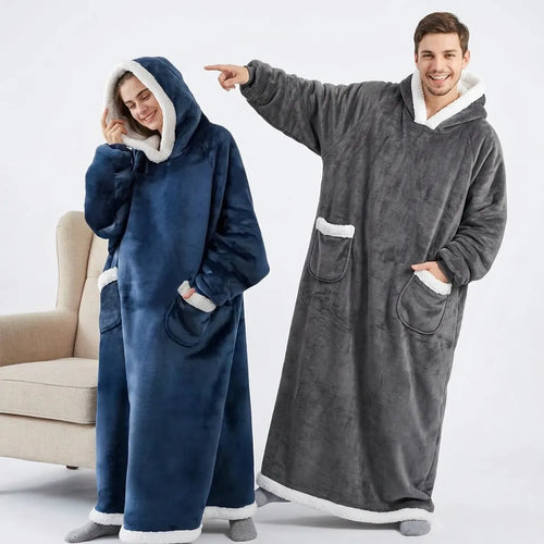 Couverture Sweat Cozya | Plaid polaire à capuche et manches, format géant 180 cm