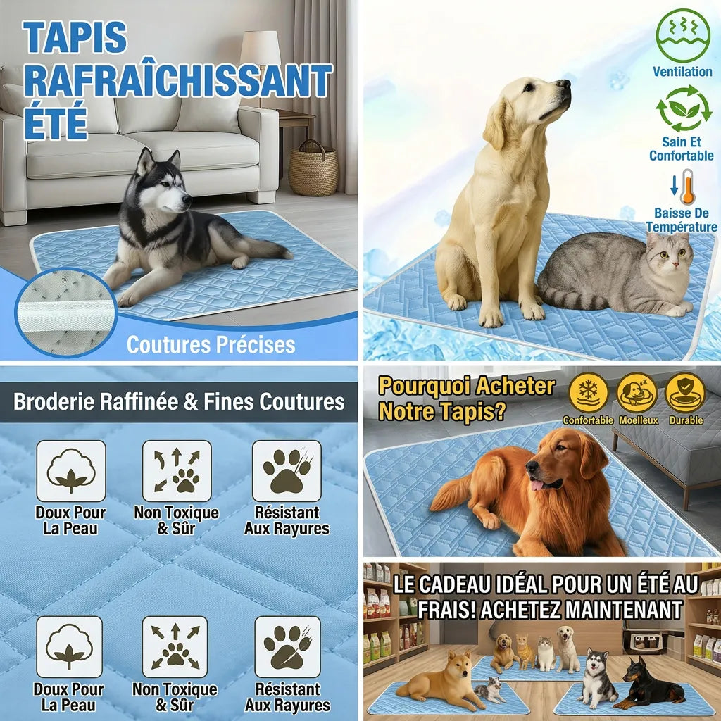 Tapis Rafraîchissant CoolPaws | Tapis rafraîchissant pour chien et chat respirant lavable