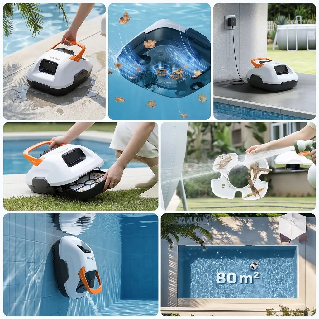 Robot Piscine Sans Fil AquaBot | Aspirateur pour piscine autonome