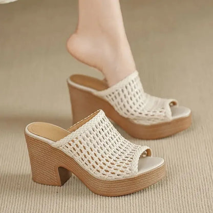 LUXE PLATFORM™ – Sandales Plateforme Femme Élégance & Hauteur Confort