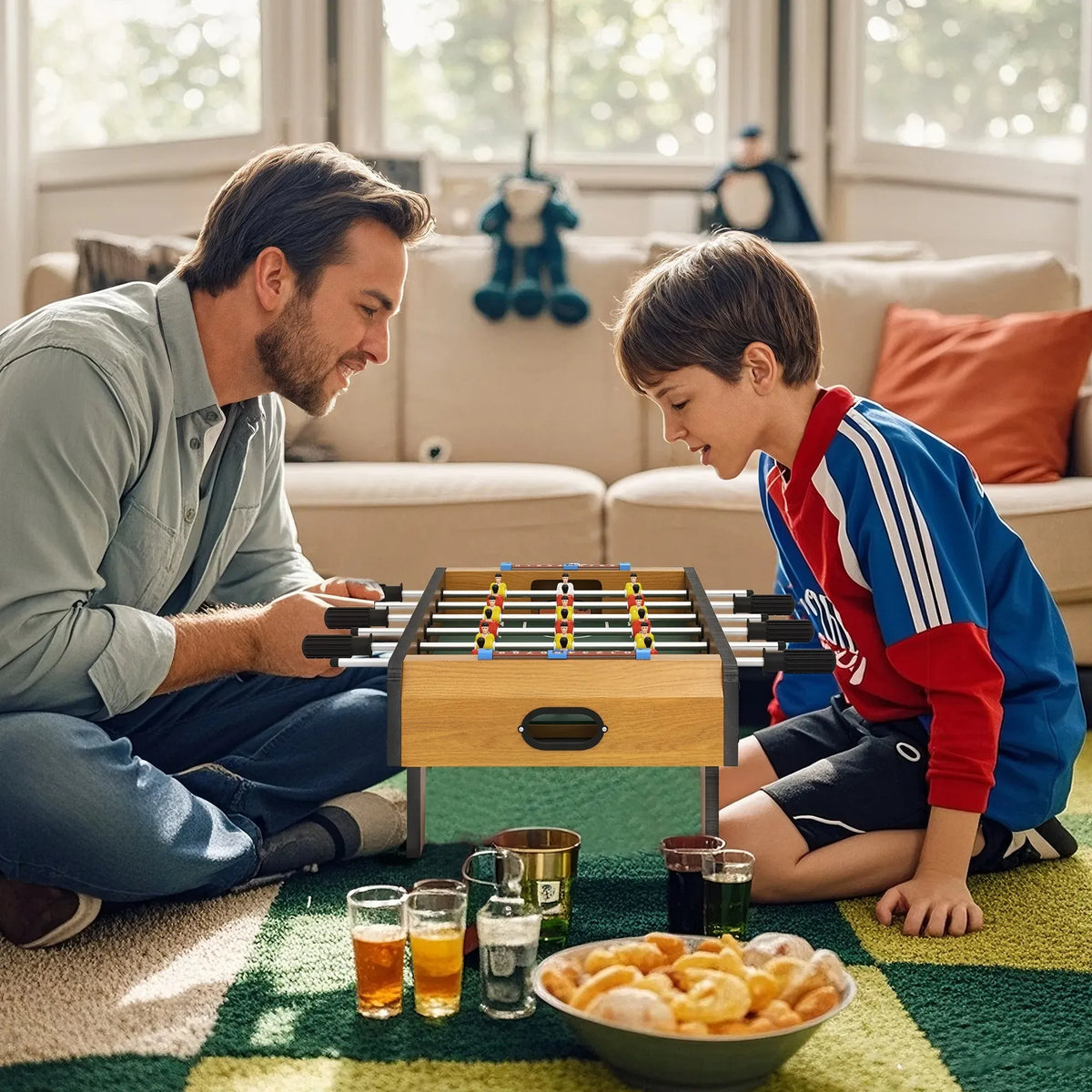 Table de Baby-Foot HOMCOM | Baby-foot de table compact 69 cm pour enfants dès 6 ans