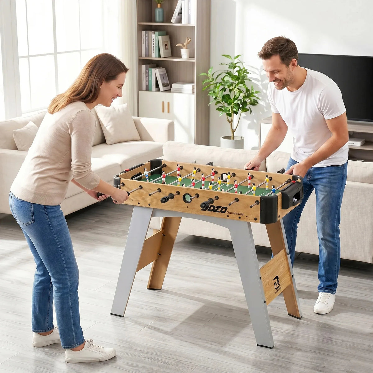 Table de Baby-Foot SPORTNOW | Baby-foot compact 109 cm à marqueurs manuels et barres inox