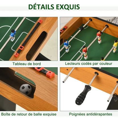 Table de Baby-Foot HOMCOM | Baby-foot pliable 98 cm effet bois et noir