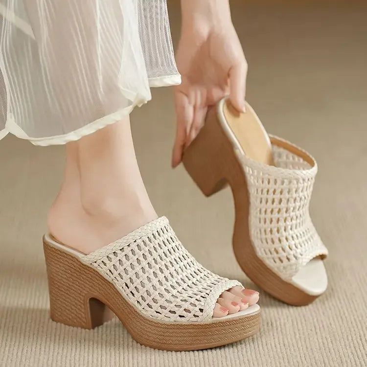 LUXE PLATFORM™ – Sandales Plateforme Femme Élégance & Hauteur Confort