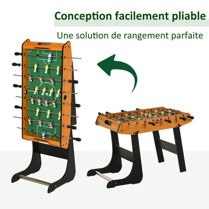 Table de Baby-Foot HOMCOM | Baby-foot pliable 98 cm effet bois et noir