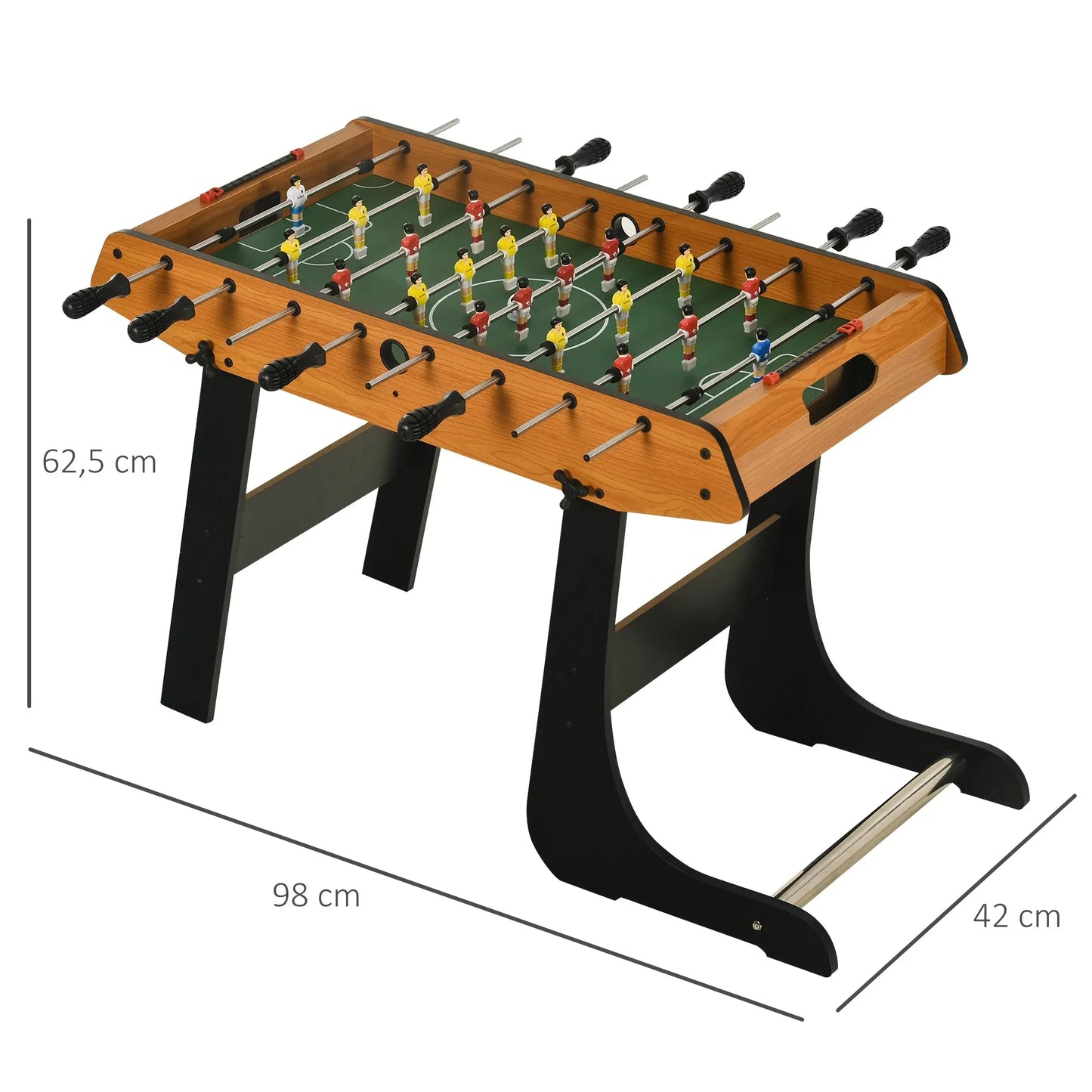 Table de Baby-Foot HOMCOM | Baby-foot pliable 98 cm effet bois et noir