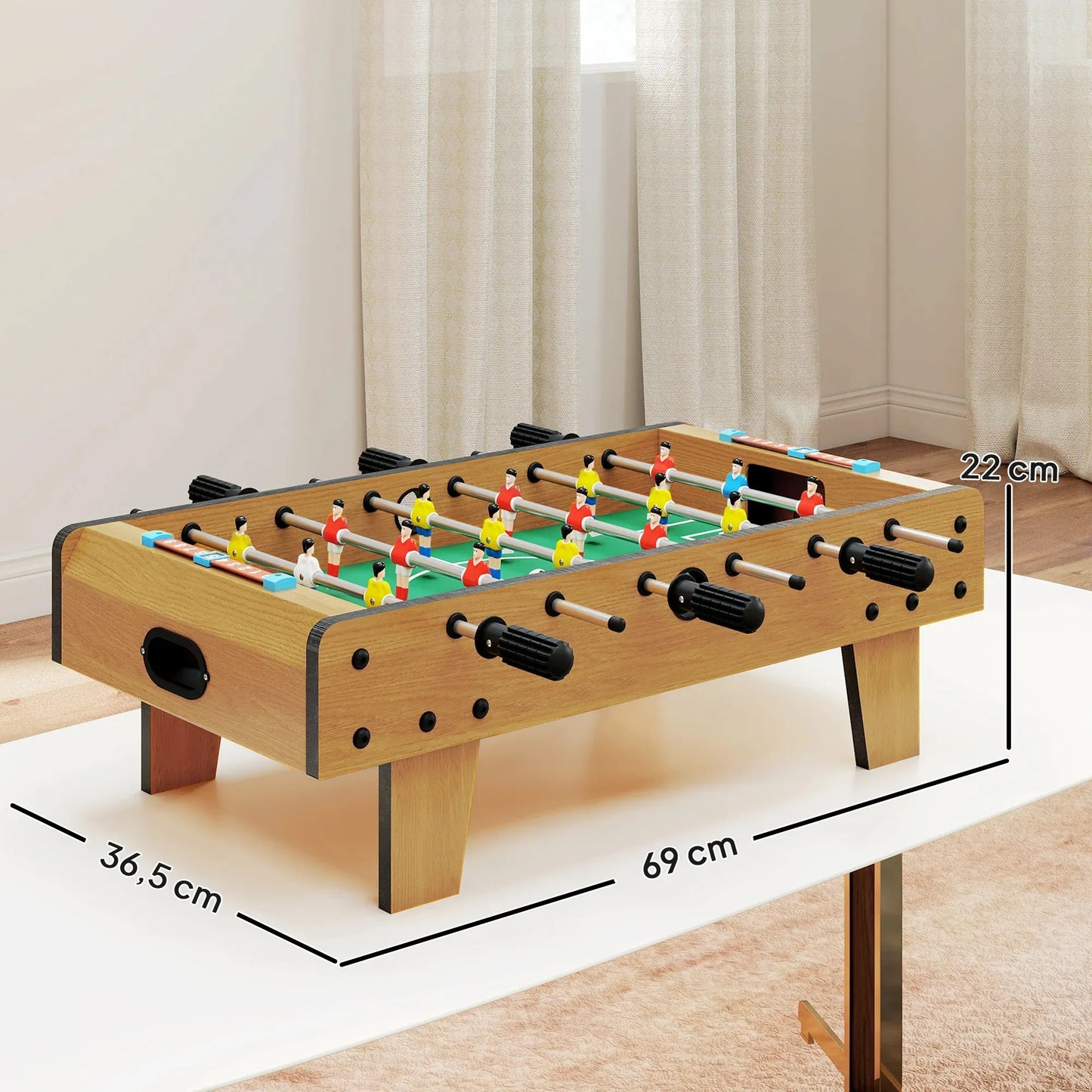 Table de Baby-Foot HOMCOM | Baby-foot de table compact 69 cm pour enfants dès 6 ans