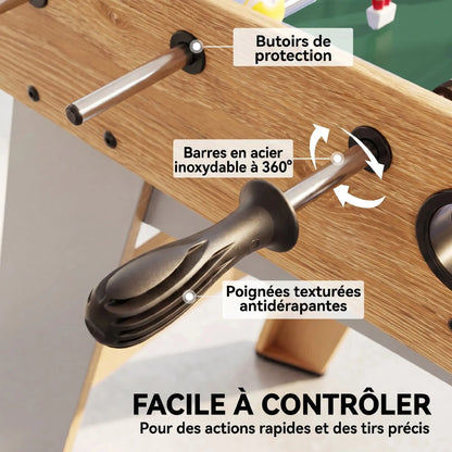 Table de Baby-Foot SPORTNOW | Baby-foot compact 109 cm à marqueurs manuels et barres inox