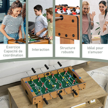 Table de Baby-Foot HOMCOM | Baby-foot de table compact 69 cm pour enfants dès 6 ans