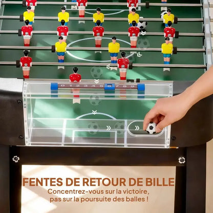 Table de Baby-Foot Kickara | Baby-foot compact 92 cm à marqueurs manuels et poignées antidérapantes