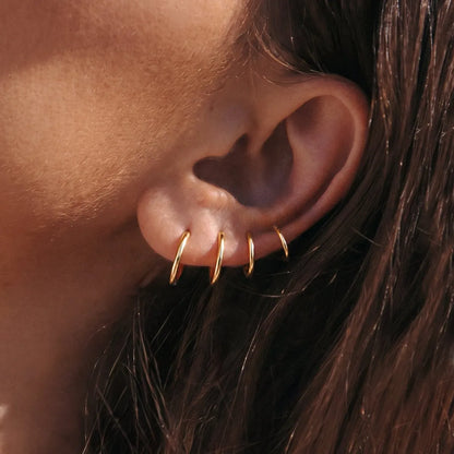 Boucles d'Oreilles Simple Hoops | Créoles en argent sterling S925 pour femme