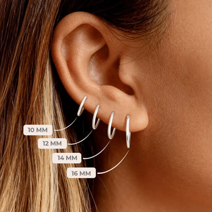 Boucles d'Oreilles Simple Hoops | Créoles en argent sterling S925 pour femme