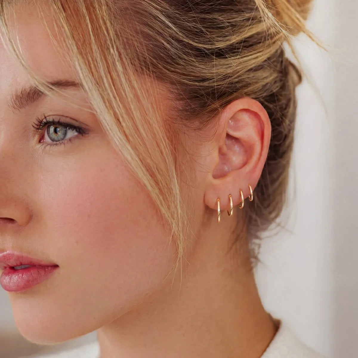Boucles d'Oreilles Simple Hoops | Créoles en argent sterling S925 pour femme