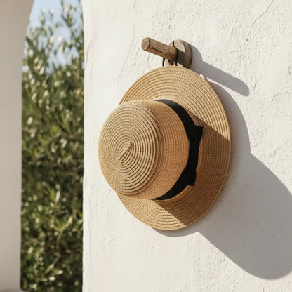 Charme Estival – Chapeau paille femme à bord large avec nœud