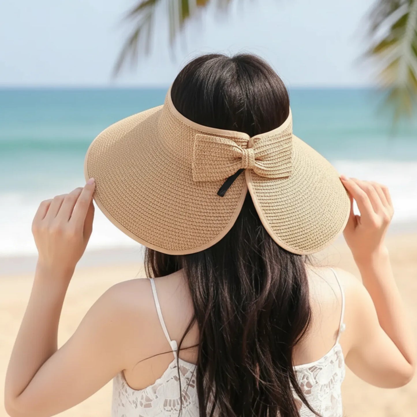 Pratique Nomade – Visière chapeau paille femme pliable