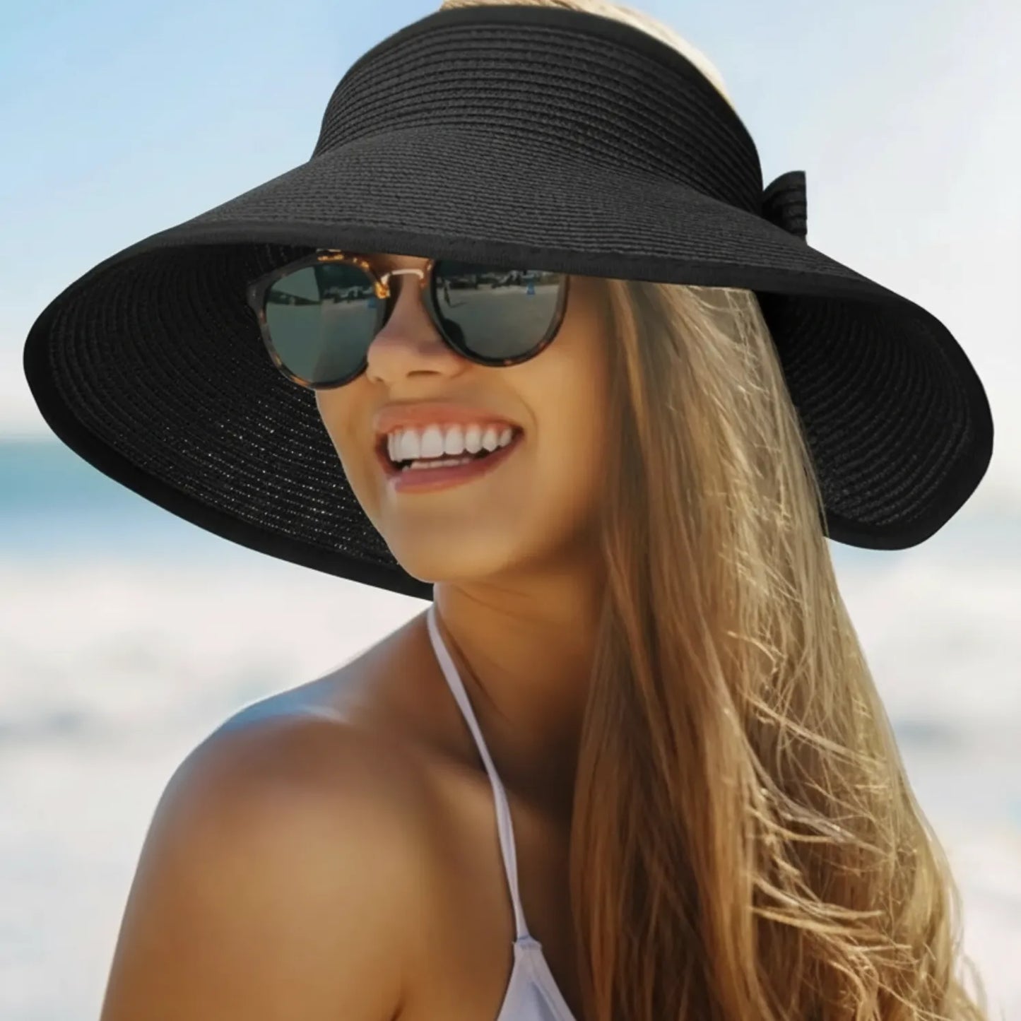 Pratique Nomade – Visière chapeau paille femme pliable