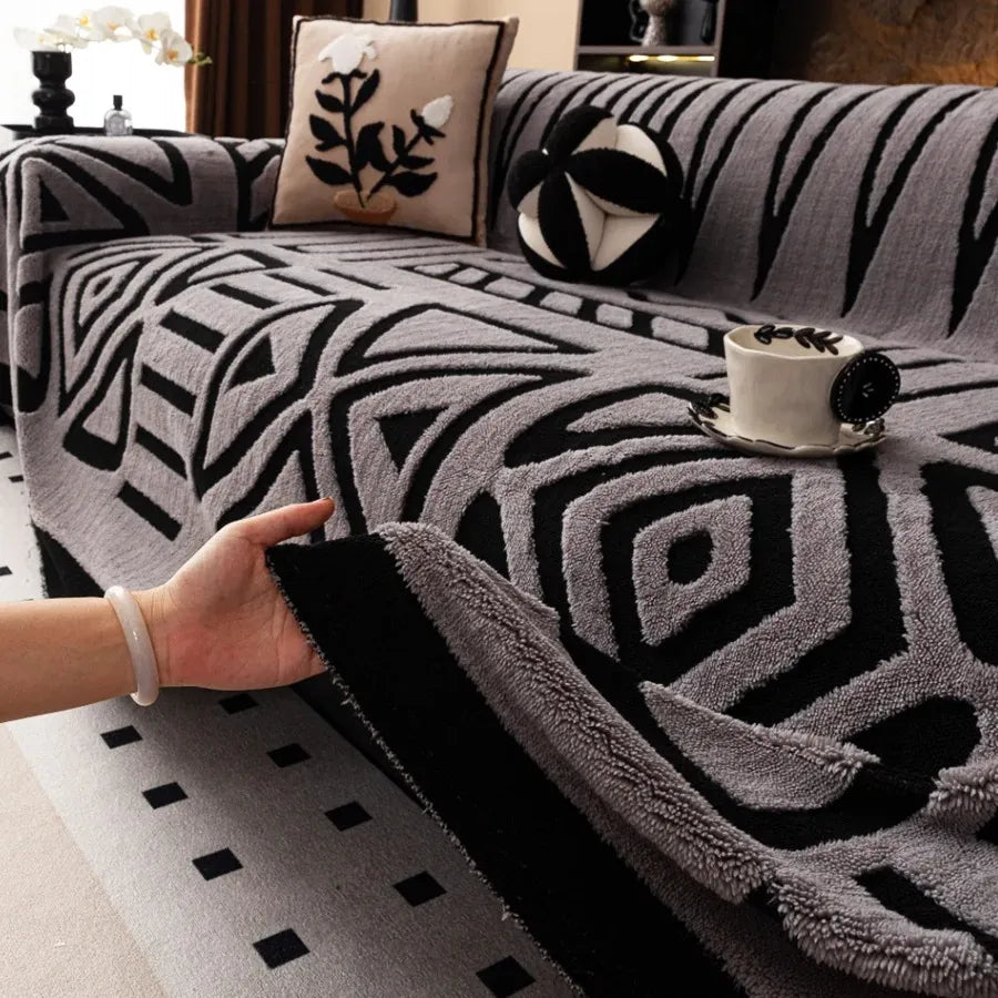 Housse de Canapé Bohéa | Jeté bohème tissé à motif géométrique