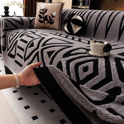 Housse de Canapé Bohéa | Jeté bohème tissé à motif géométrique
