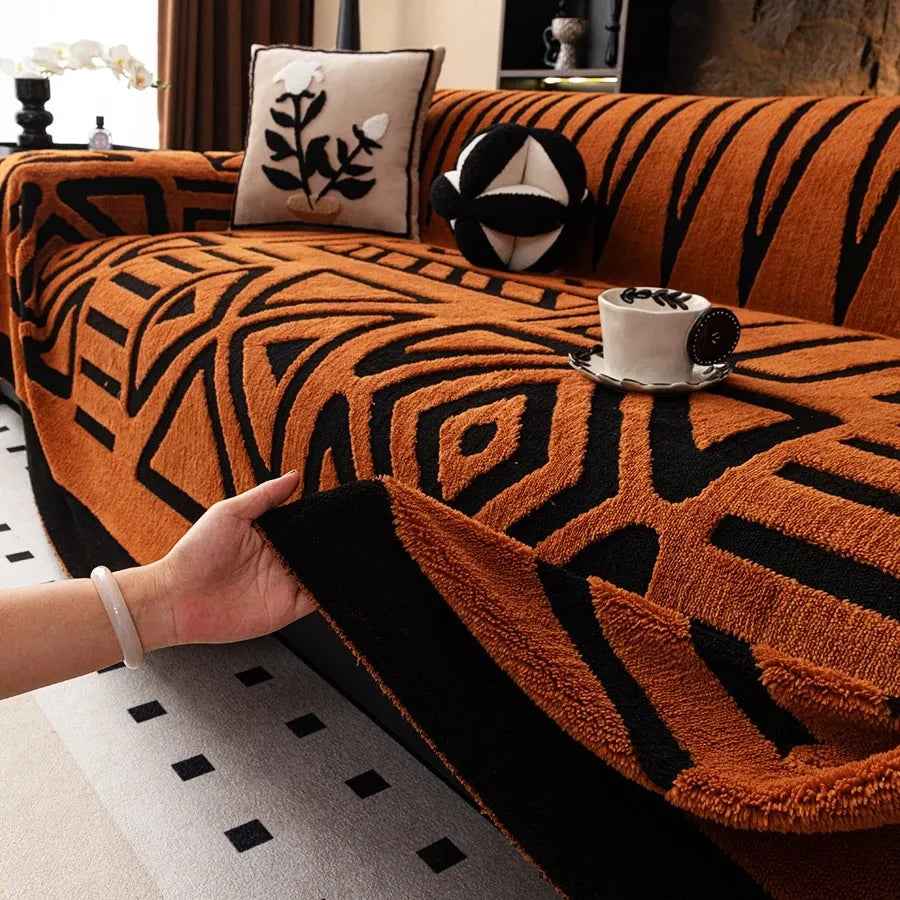 Housse de Canapé Bohéa | Jeté bohème tissé à motif géométrique
